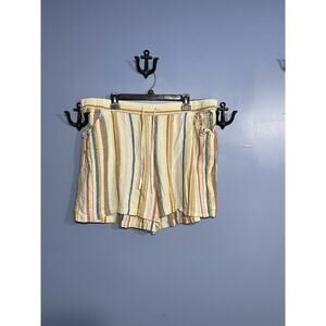 Lane Bryant Shorts Linen Blend Elastic Waist Size 22/24 Draw-String Waist